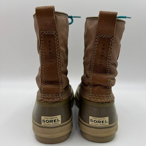 Sorel Waterproof Boots With Removable Liner Womens Size 8 Green Tan Durable - Picture 4 of 11